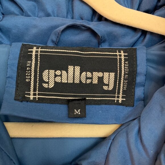Gallery Vintage Down Puffer Coat Size M Blue - Picture 2 of 8